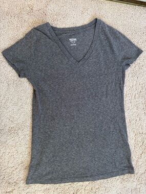 Mossimo Supply Co. Women's Dark Charcoal V-Neck Tee